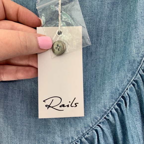 Rails Etienne Chambray Wrap Mini Skirt Sz L - Picture 6 of 11